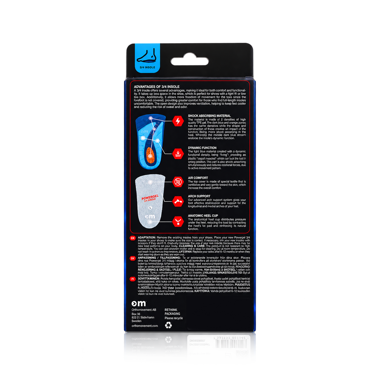 Powergel 3/4 Insole