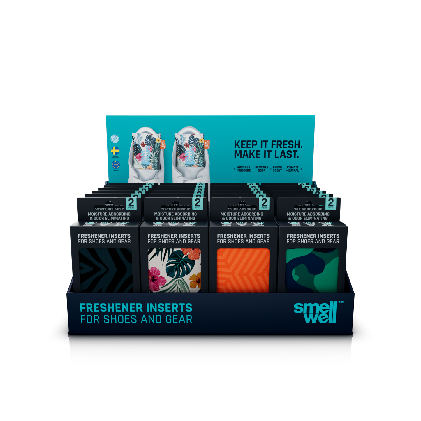 SmellWell Prepacked Display Active Original Assorted