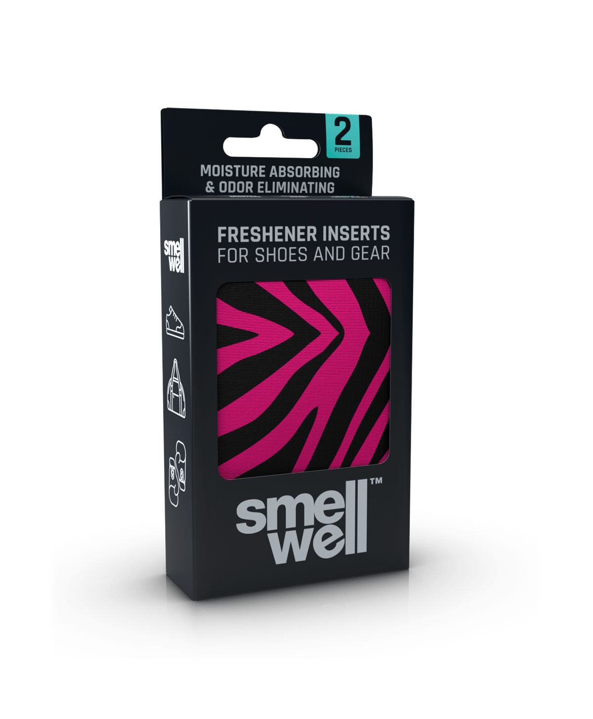 A package of SmellWell Active - Pink Zebra from an angle